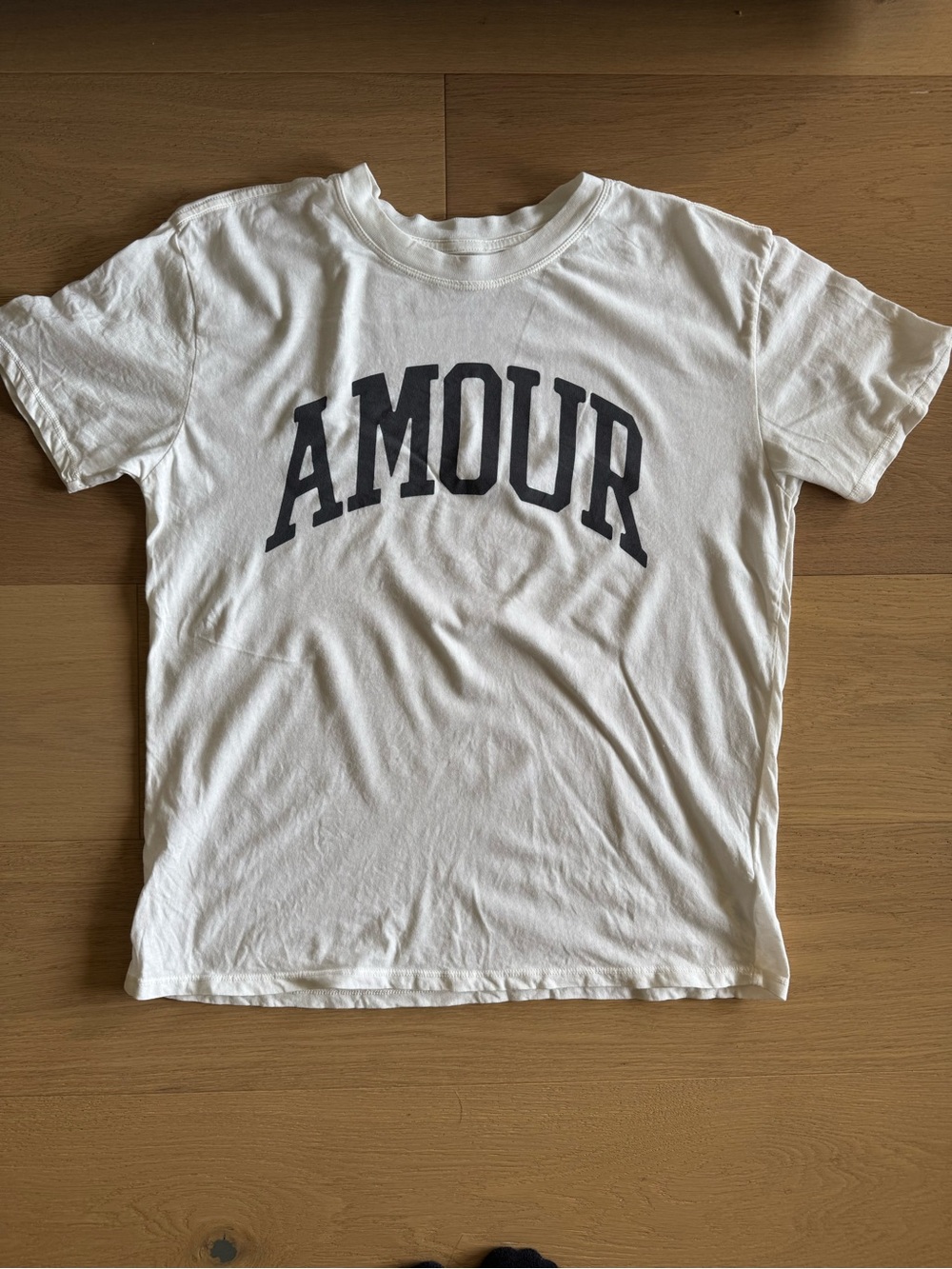 Z Supply White Tee with Black 'AMOUR' Graphic
